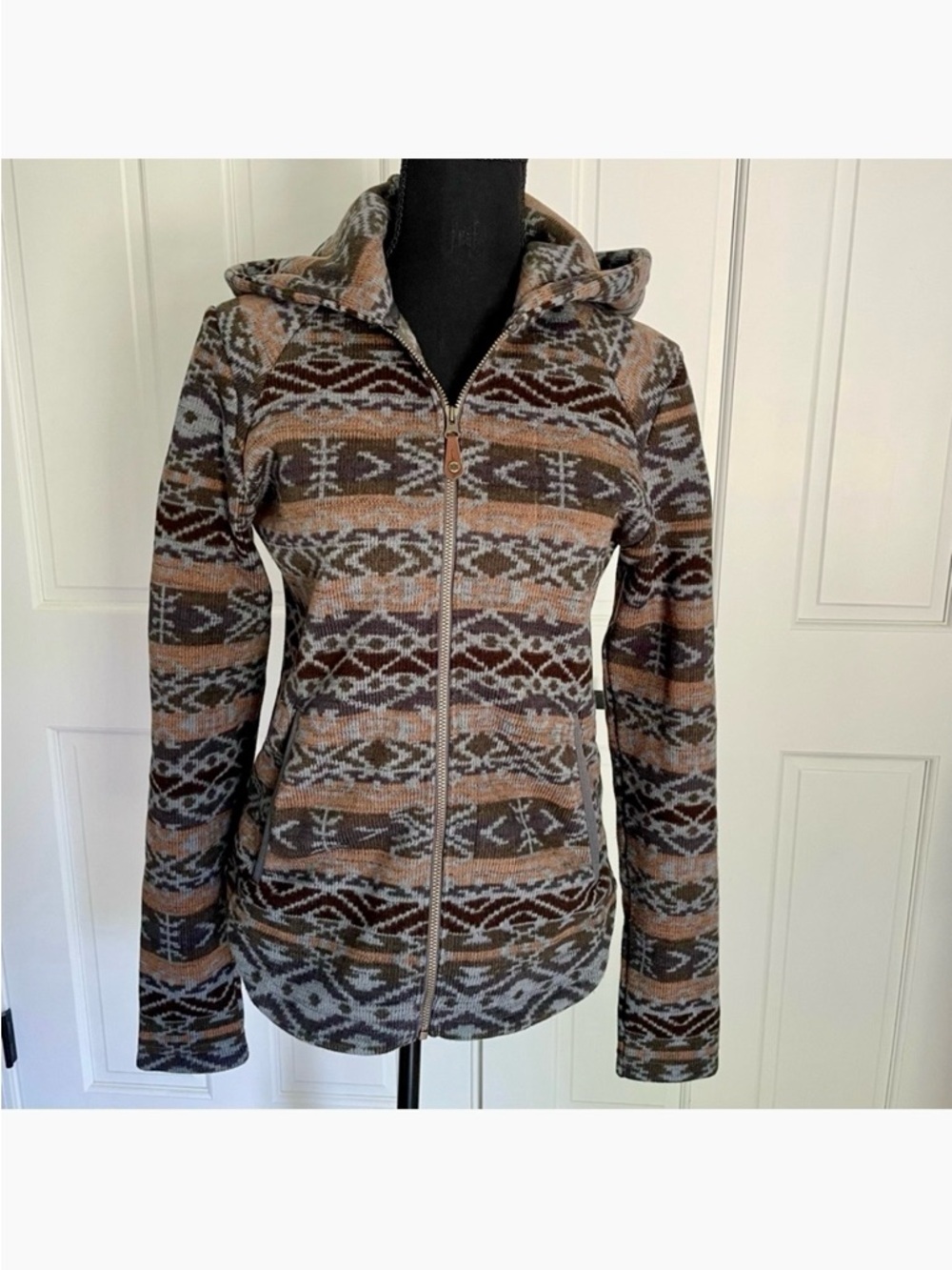 Sherpa Adventure Gear women's Lumbini full-zip hoodie Geometric Print Small - Picture 2 of 11